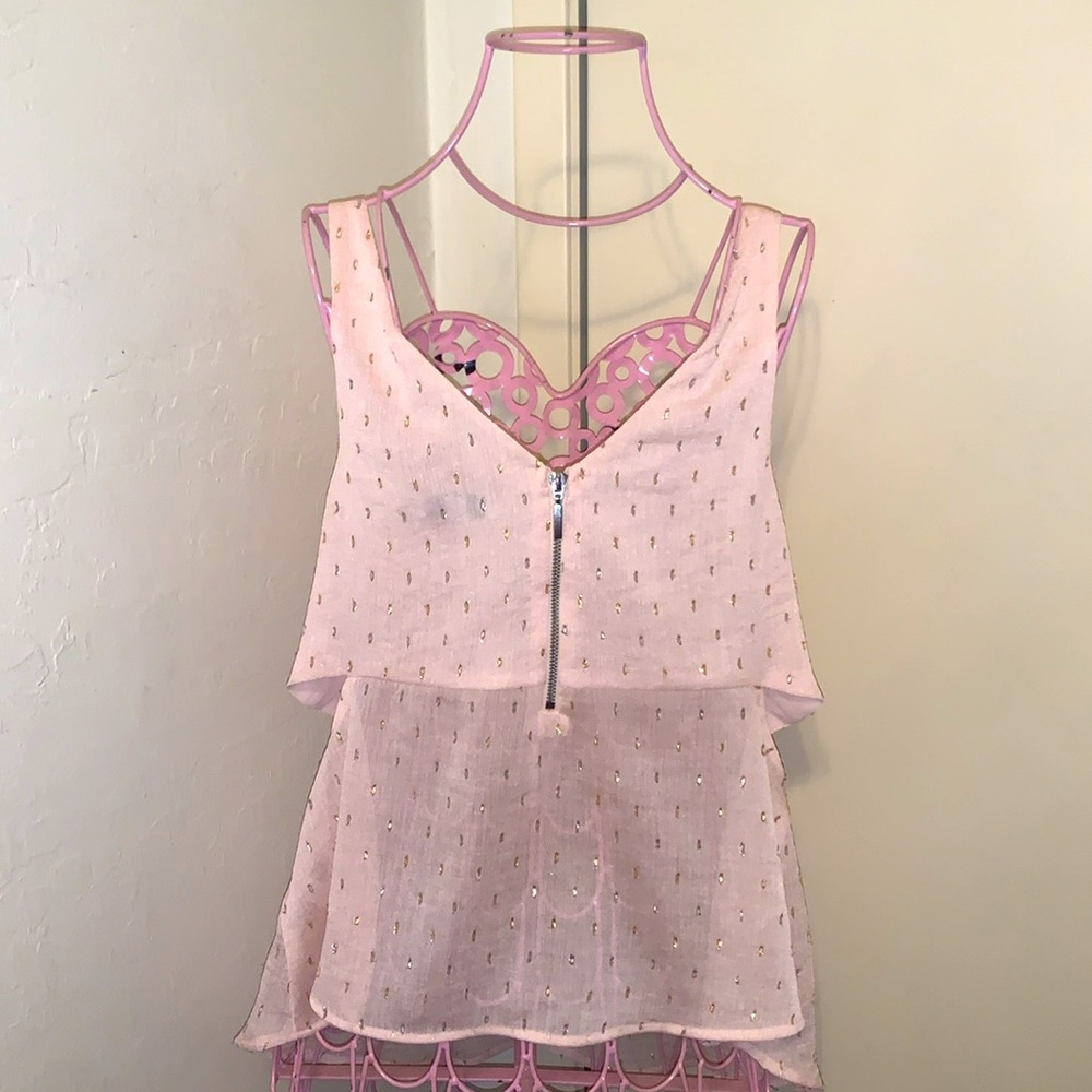 🎁Like New Express Women's Blush Pink Metallic Camisole #008634086- Medium (8-10) - Picture 10 of 16